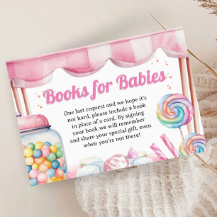 Candyland Twins Baby Shower Books For Baby Enclosure Card