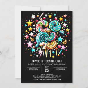 Candyland Whimsy Editable Birthday Invitation