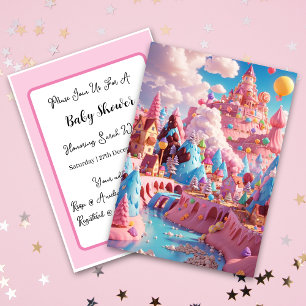 Candyland World Babyshower Invitation