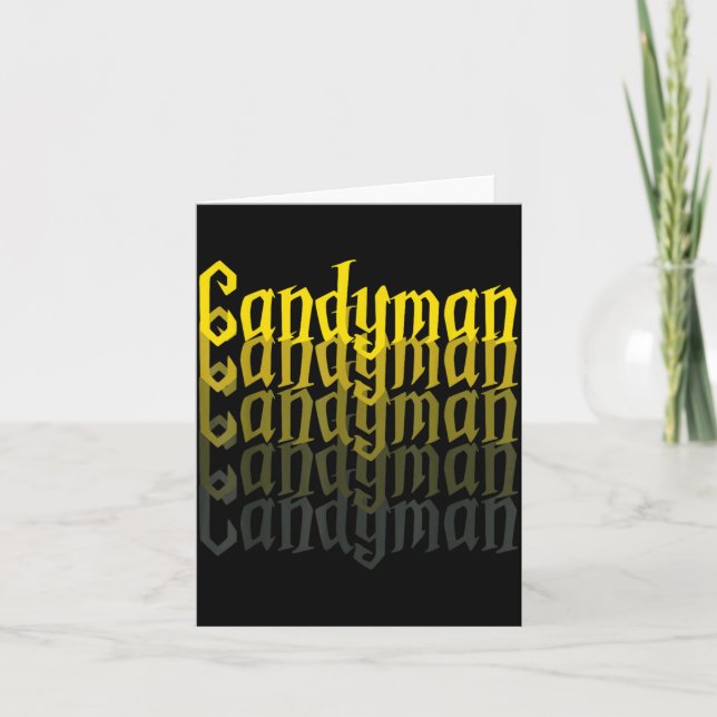 Candyman Backwards Mirror Halloween Custome Funny Card (Front)