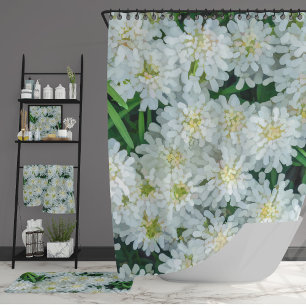 Candytuft White Flower Graphic Art Shower Curtain