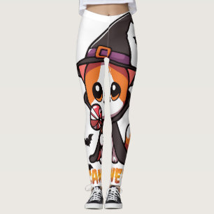 candyween - cat witch halloween leggings