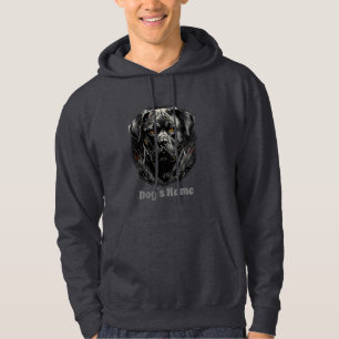 Cane Corso Black and White Portrait Silhouette Hoodie