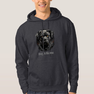 Cane Corso Black and White Portrait Silhouette Hoodie