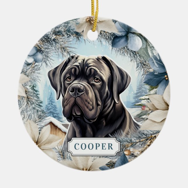 Cane Corso Ceramic Circle Ornament (Front)