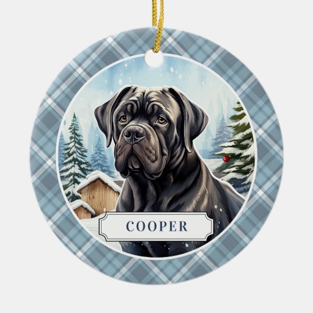 Cane Corso Ceramic Circle Ornament (Front)
