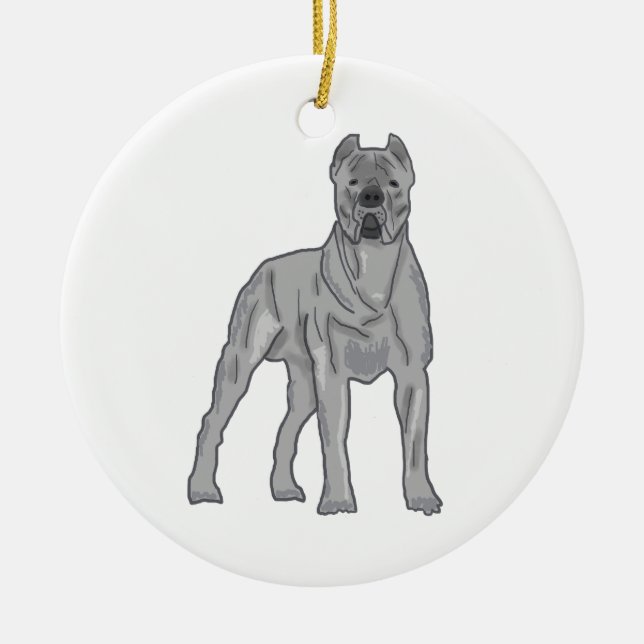 Cane Corso Ceramic Tree Decoration (Front)