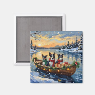 Cane Corso Christmas Boat Holiday Magnet