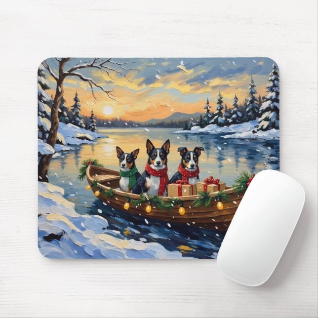 Cane Corso Christmas Boat Holiday Mouse Mat (With Mouse)