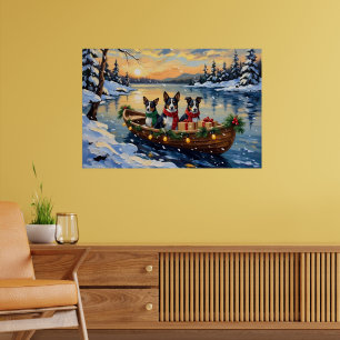 Cane Corso Christmas Boat Holiday Poster