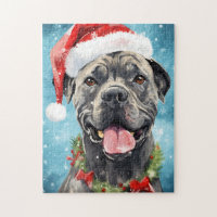 Cane Corso Christmas brush painting artwork