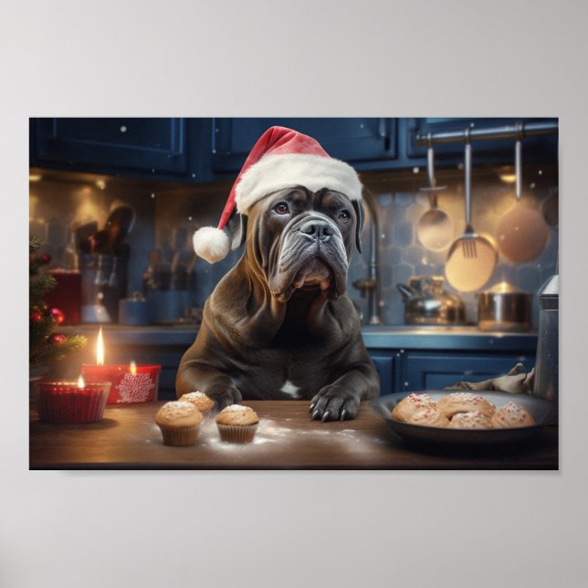 Cane Corso Christmas Cookies Festive Holiday Poster (Front)