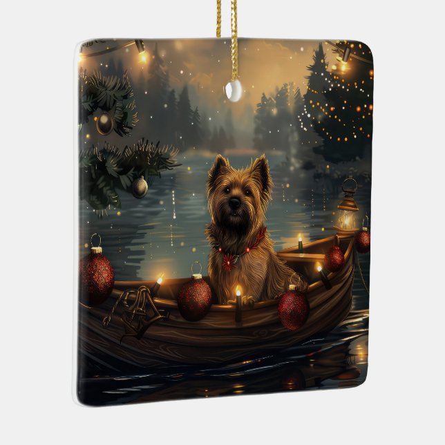 Cane Corso Christmas Festive Voyage Ceramic Ornament (Right)