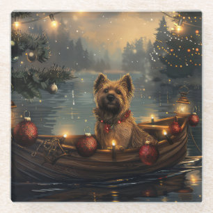 Cane Corso Christmas Festive Voyage Glass Coaster
