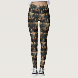 Cane Corso Christmas Festive Voyage Leggings