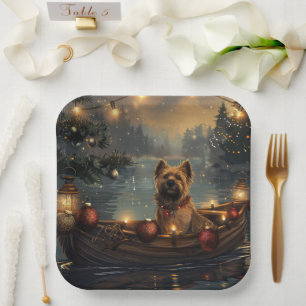 Cane Corso Christmas Festive Voyage Paper Plate