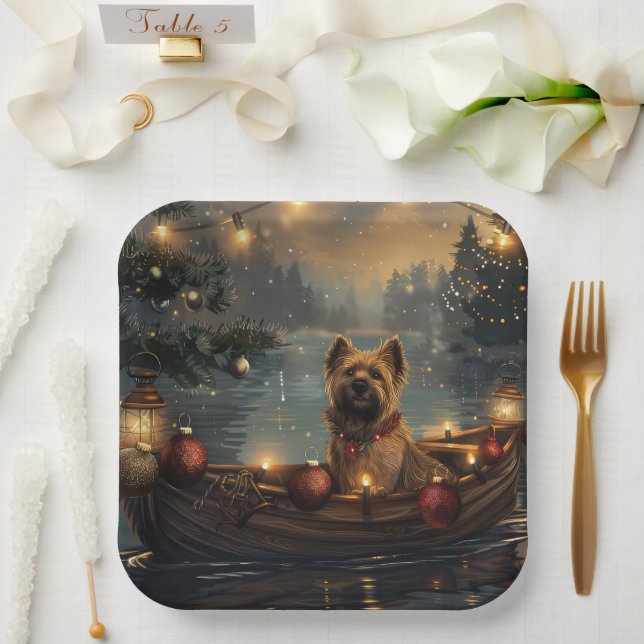 Cane Corso Christmas Festive Voyage Paper Plate (Wedding)