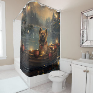 Cane Corso Christmas Festive Voyage Shower Curtain