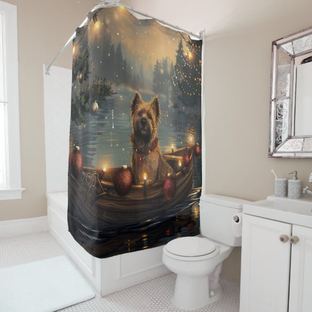 Cane Corso Christmas Festive Voyage Shower Curtain (In Situ)