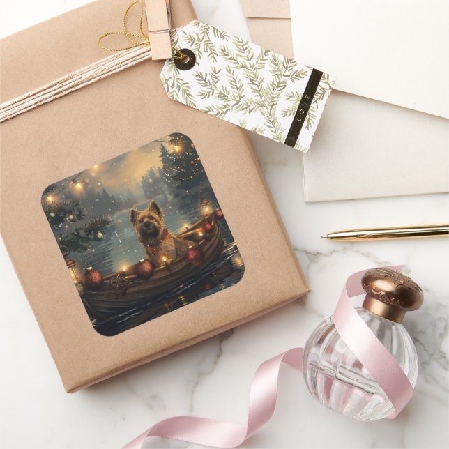 Cane Corso Christmas Festive Voyage Square Sticker (Gifting)