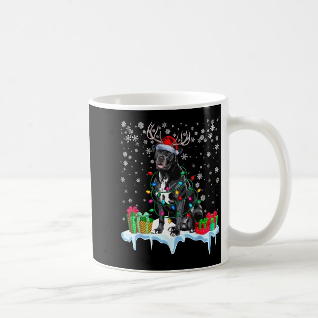 Cane Corso Christmas Santa Hat Reindeer Pajama Dog Coffee Mug (Right)