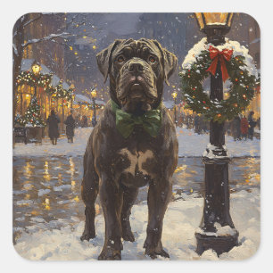 Cane Corso Christmas Square Sticker