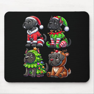 Cane Corso Christmas Tree Santa Elf Costume Dog Mouse Mat