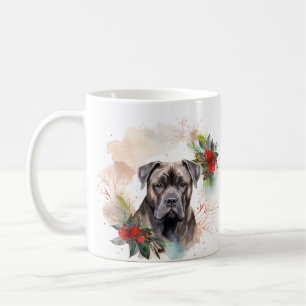 Cane Corso Christmas Wreath Festive Pup Coffee Mug