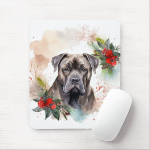 Cane Corso Christmas Wreath Festive Pup Mouse Mat
