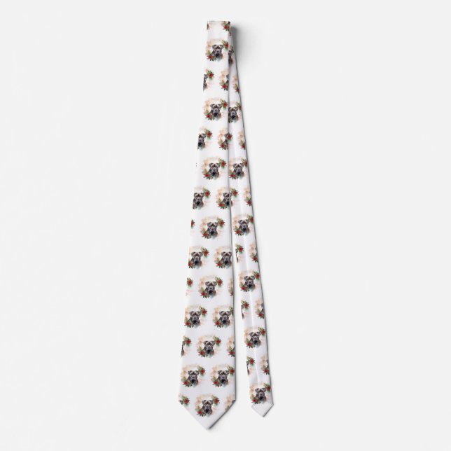 Cane Corso Christmas Wreath Festive Pup Tie (Front)