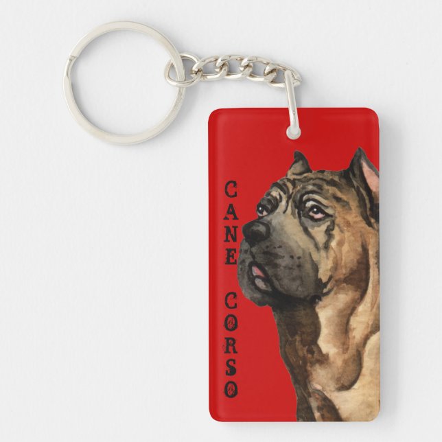 Cane Corso Colour Block Key Ring (Front)
