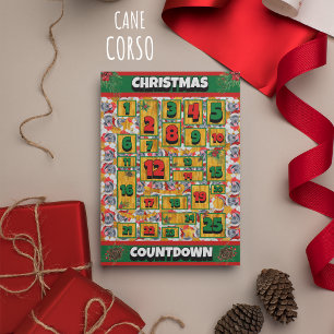 Cane Corso Countdown Christmas Advent Calendar Holiday Card
