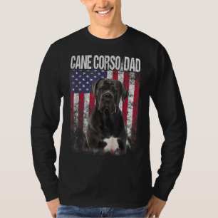 Cane Corso Dad With Proud American Flag Dog Lover T-Shirt