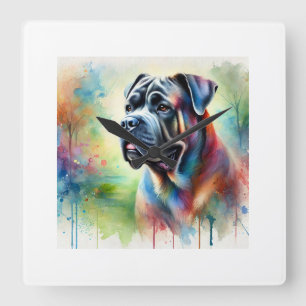 Cane Corso Dog 280624AREF118 - Watercolor Square Wall Clock