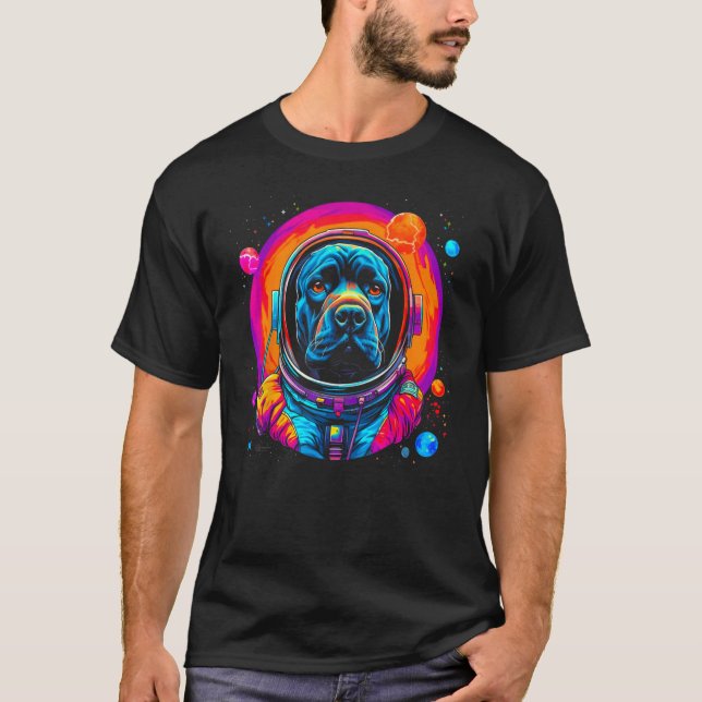 Cane Corso Dog Astronaut in Space T-Shirt (Front)
