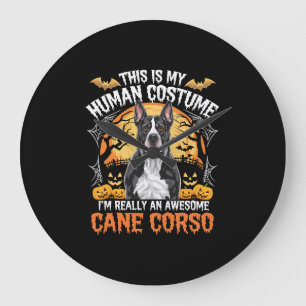 Cane Corso Dog Awesome Costume Halloween Large Clock