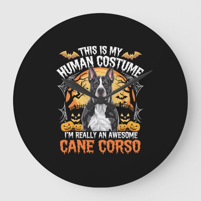 Cane Corso Dog Awesome Costume Halloween Large Clock (Front)