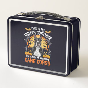Cane Corso Dog Awesome Costume Halloween Metal Lunch Box