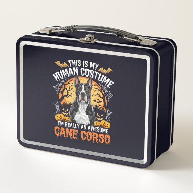 Cane Corso Dog Awesome Costume Halloween Metal Lunch Box (Front)