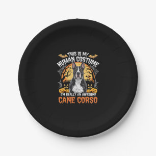 Cane Corso Dog Awesome Costume Halloween Paper Plate