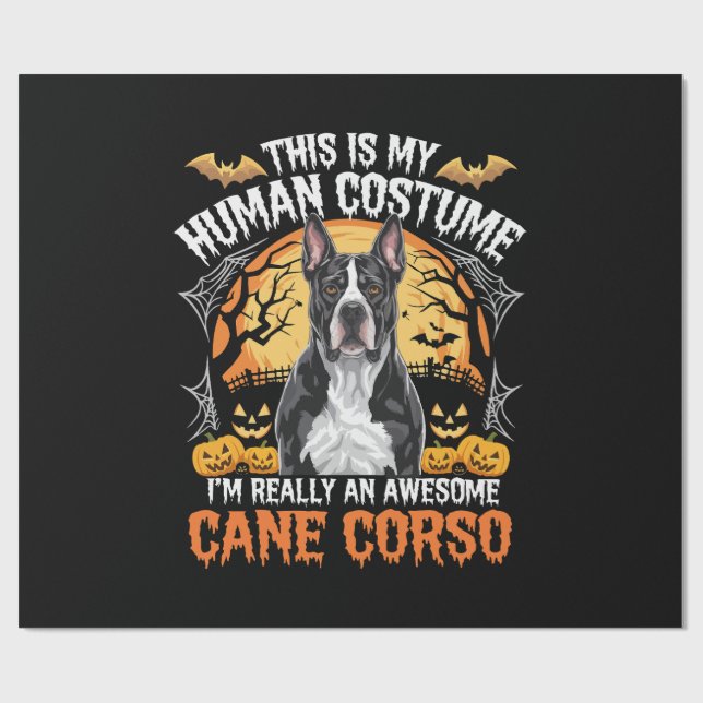 Cane Corso Dog Awesome Costume Halloween Wrapping Paper (Flat)