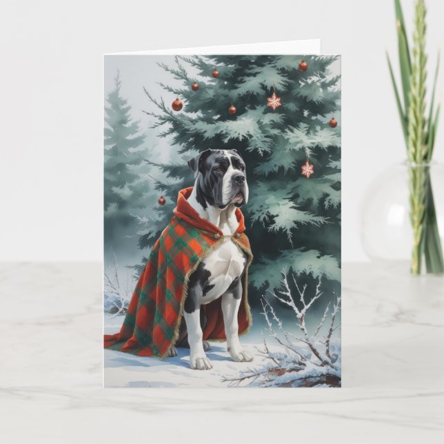 Cane Corso Dog Christmas Greeting Card (Front)