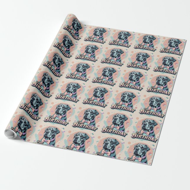 Cane corso Dog Colourful  Wrapping Paper (Unrolled)