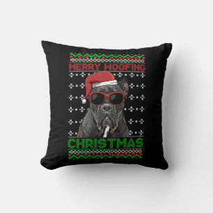 Cane Corso Dog Funny Merry Woofing Christmas Cushion