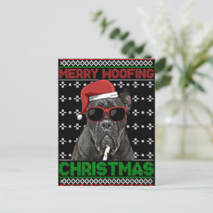 Cane Corso Dog Funny Merry Woofing Christmas Postcard