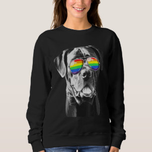 Cane Corso Dog Gay Pride Flag Sunglasses Lgbt Sweatshirt