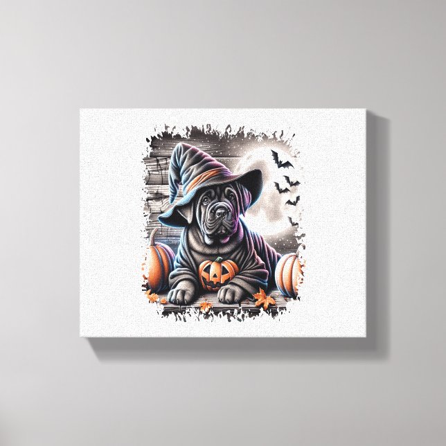 Cane Corso Dog Halloween Canvas Print (Front)