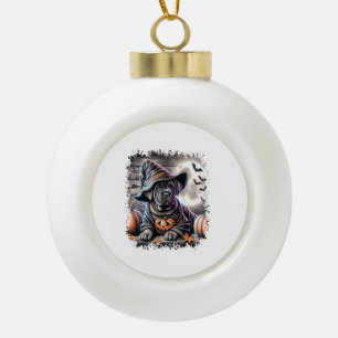 Cane Corso Dog Halloween Ceramic Ball Christmas Ornament