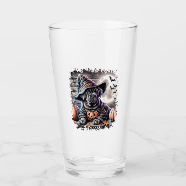 Cane Corso Dog Halloween Glass (Front)