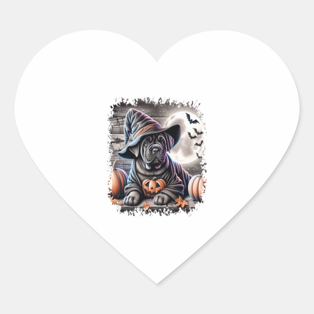 Cane Corso Dog Halloween Heart Sticker (Front)
